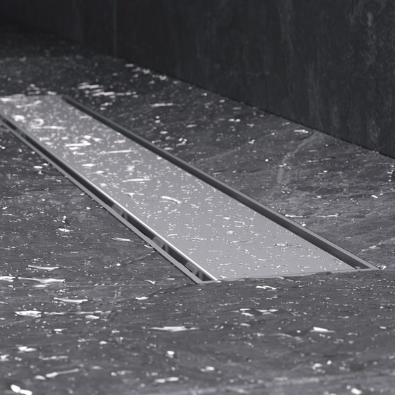 Душевой трап (лоток) 60 AM.PM PrimeFlow W02SC-U11-060-04SB комбинированный затвор со стальной матовой решеткой под плитку, Цвет производителя: хром, Размер трапа: 600 - фото 