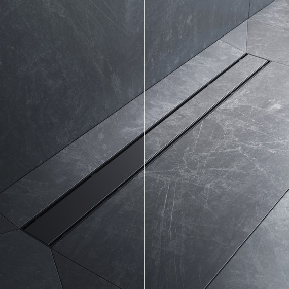 Душевой трап (лоток) 80 AM.PM PrimeFlow W02SC-U11-080-04BM комбинированный затвор с черной матовой решеткой под плитку, Цвет производителя: чёрный, Размер трапа: 800 - фото 3