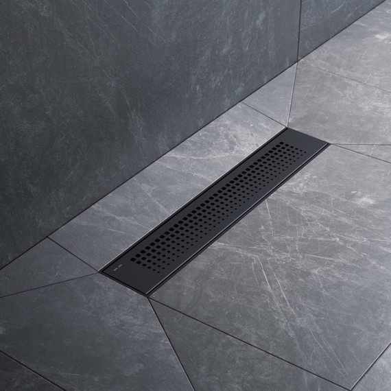 Душевой трап (лоток) 40 AM.PM PrimeFlow W02SC-P11-040-01BM комбинированный затвор с черной матовой решеткой, Цвет производителя: чёрный, Размер трапа: 400 - фото 4