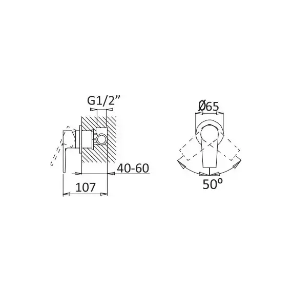 Смеситель для душа Cezares NAUTIC-DIM-SR (со скрытой частью) sunrise, Цвет производителя: Sunrise - фото 2