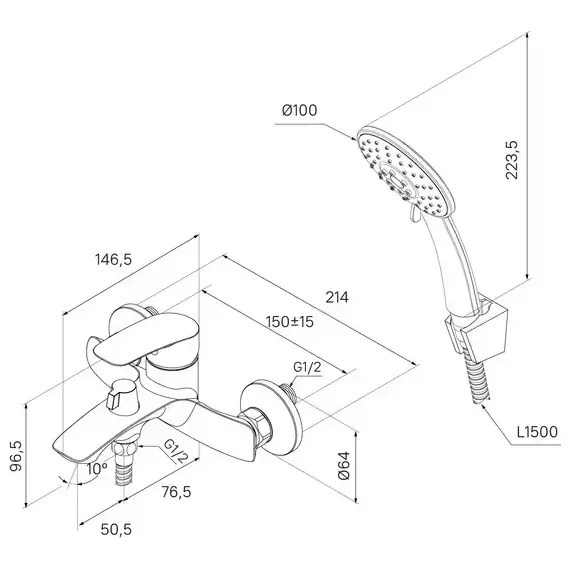 Смеситель для ванны Milardo Rora RORWT00M02 - фото 7