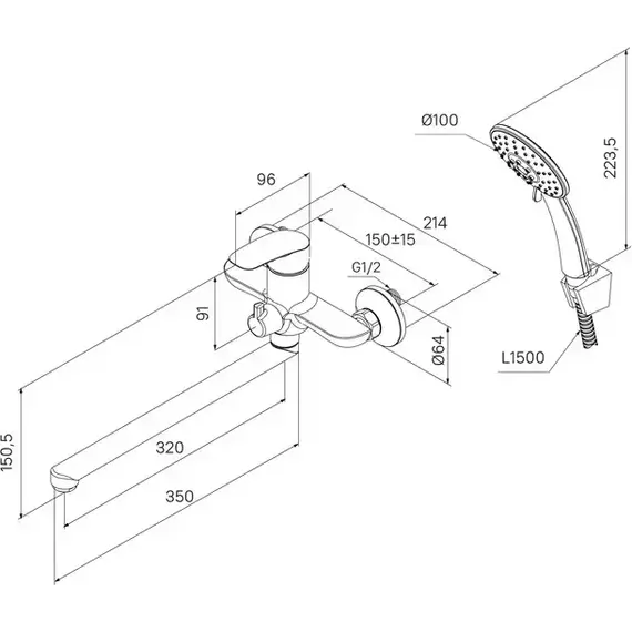Смеситель для ванны Milardo Rora RORWT00M10 - фото 8