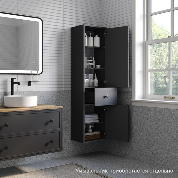 Пенал подвесной Iddis Torr 40 см TOR40D0i97, тёмно-серый - фото 5