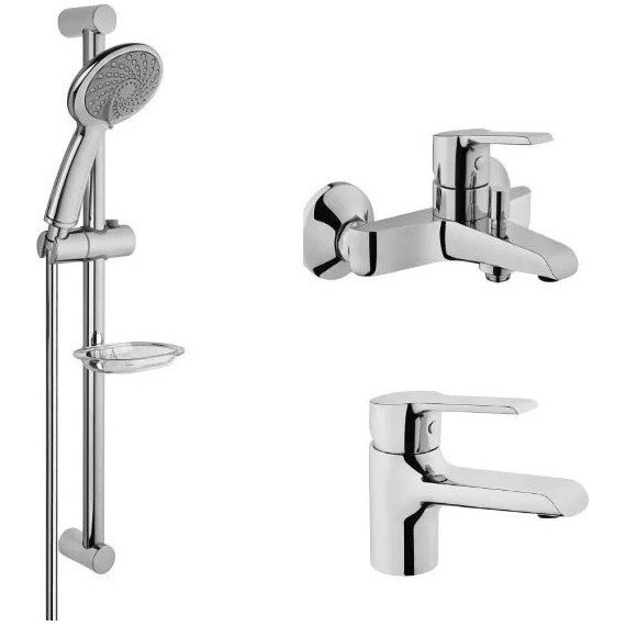 Набор смесителей 3 в 1 для ванны Vitra Dynamic S A49152EXP - фото 