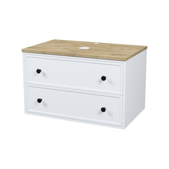 Тумба подвесная со столешницей Iddis Torr 80 см TOR80WVi95K, матовый белый - фото 2