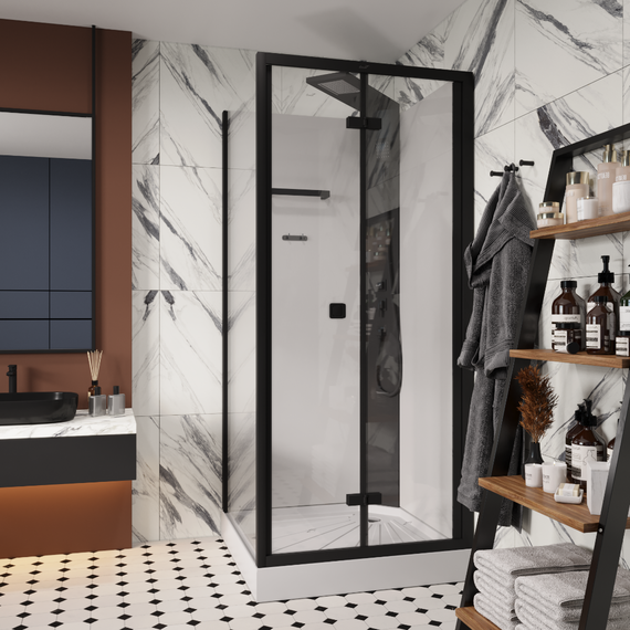 Душевая кабина CeruttiSpa 90х90 см BELLA90B, чёрный/прозрачное - фото 4