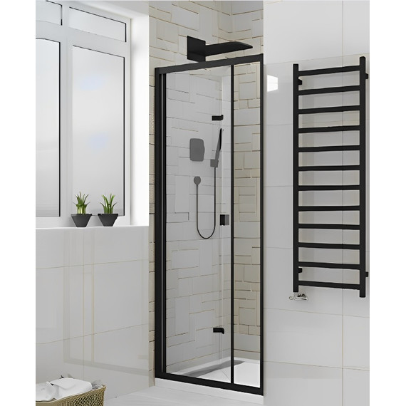 Душевая дверь CeruttiSpa 90 см BELLA D91B, чёрный/прозрачное - фото 5