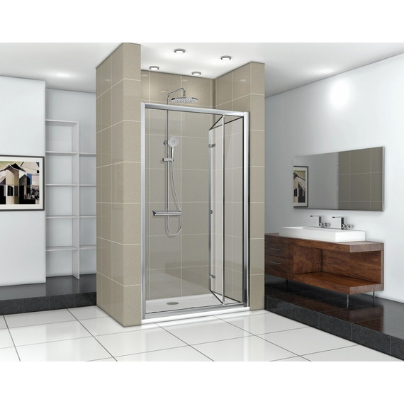 Душевая дверь CeruttiSpa 90 см BELLA D91T, хром/прозрачное - фото 