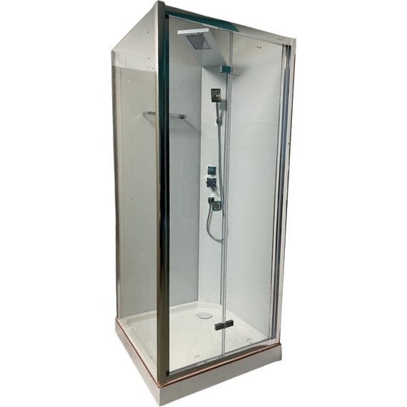 Душевая кабина CeruttiSpa 90х90 см Bella T, хром/прозрачное - фото 5
