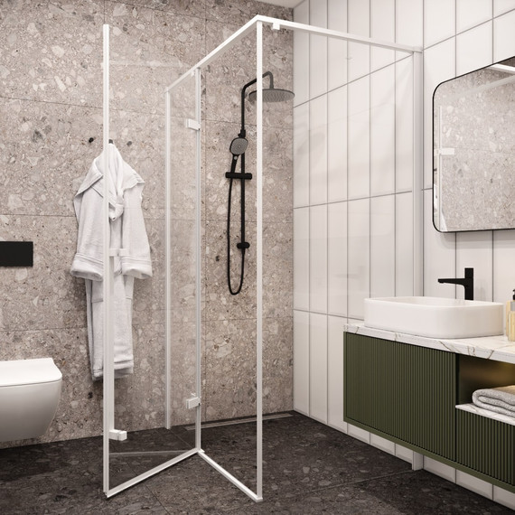 Душевое ограждение CeruttiSpa 120х90 см C1AW (стекло 8 мм), белый/прозрачное - фото 4