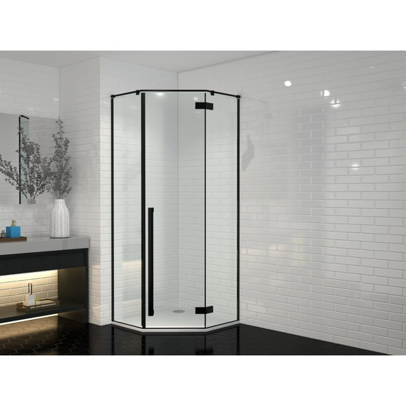 Душевое ограждение CeruttiSpa 100х100 см C2A (стекло 8 мм), чёрный/прозрачное - фото 6