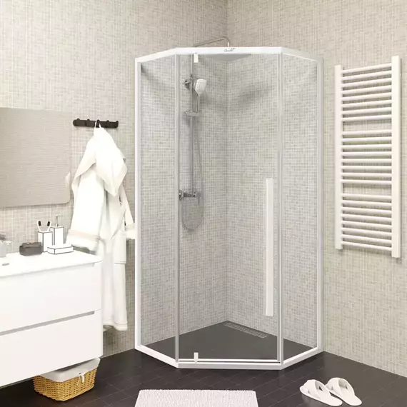 Душевое ограждение CeruttiSpa 90х90 см C3AW, белый/прозрачное - фото 3