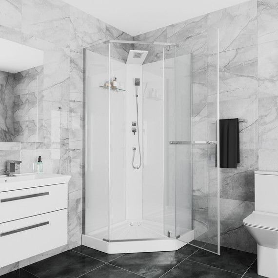 Душевая кабина CeruttiSpa 90х90 см Chika 901T, хром/прозрачное - фото 2