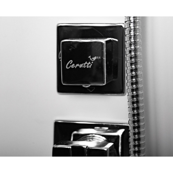 Душевая кабина CeruttiSpa 90х90 см Chika 901T, хром/прозрачное - фото 6