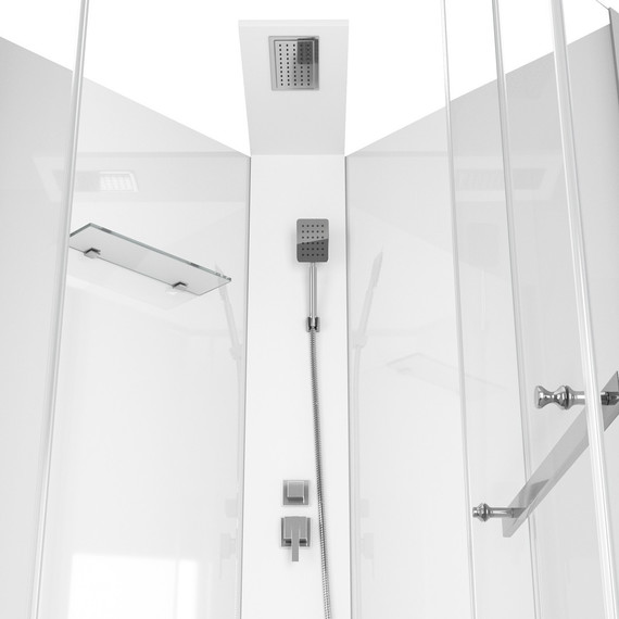Душевая кабина CeruttiSpa 90х90 см Chika 901T, хром/прозрачное - фото 8