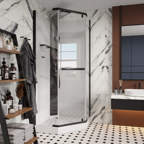 Душевая кабина CeruttiSpa 90х90 см CHIKA901B, чёрный/прозрачное - фото 3
