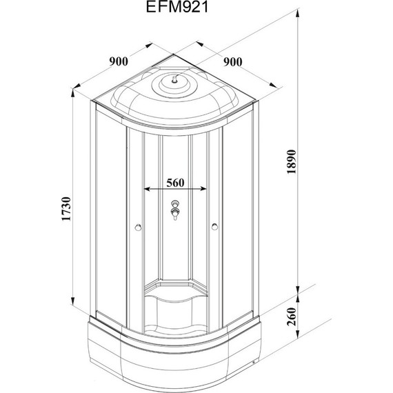 Душевая кабина Parly Effect 90х90 см EFM921, белый/матовое - фото 3