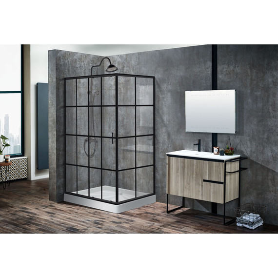 Душевое ограждение CeruttiSpa 120х80 см MUZA120, чёрный/прозрачное - фото 2