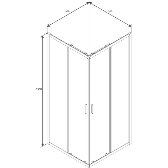 Душевое ограждение CeruttiSpa 90х90 см MUZA90, чёрный/прозрачное - фото 3