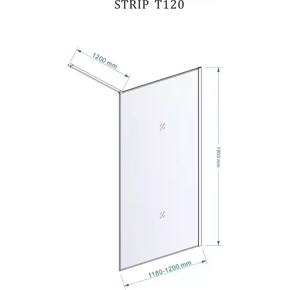 Душевая перегородка CeruttiSpa STRIP T120 120х190 см, чёрный/матовое - фото 3