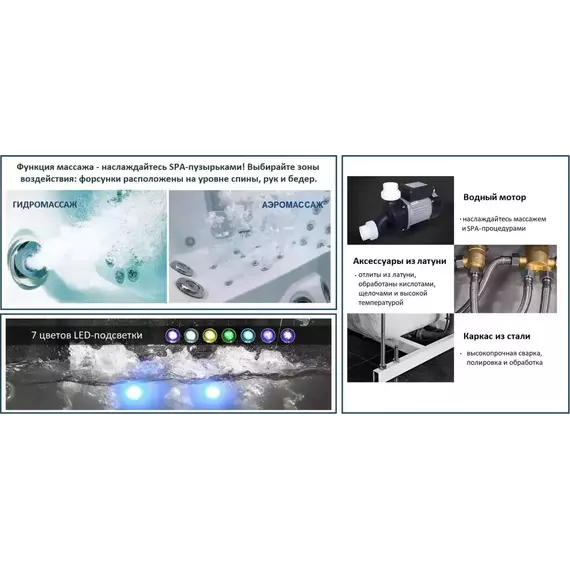 Ванна гидромассажная CeruttiSpa C-453A 180х80 см - фото 4