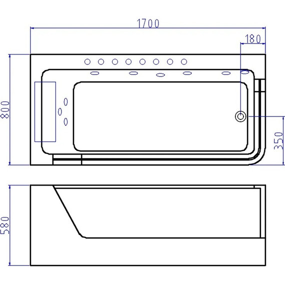 Ванна гидромассажная CeruttiSpa C-494-17L 170х80 см - фото 9