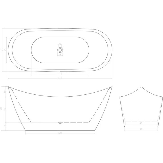 Ванна отдельностоящая CeruttiSpa 187x74 см NEMI170II CT10506 - фото 4