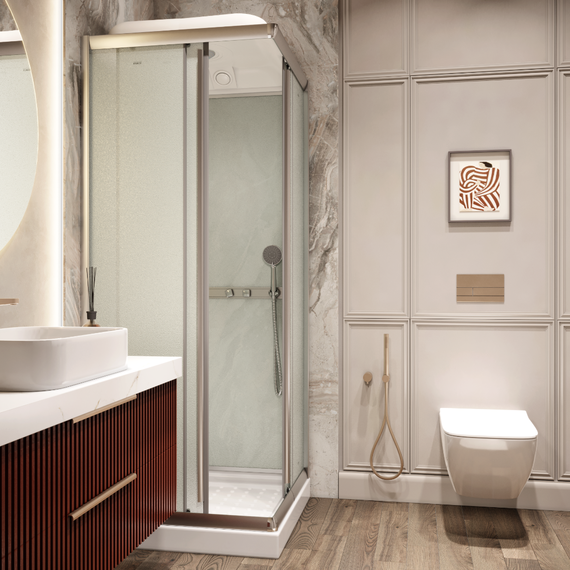 Душевая кабина Parly Frost 80х80 см FQ811, хром/матовое - фото 2