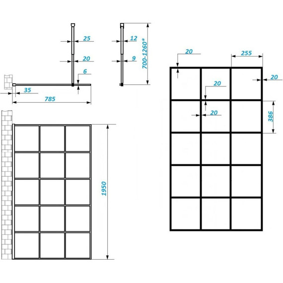 Душевая перегородка CeruttiSpa MUZA T80 80х195 см, чёрный/прозрачное - фото 11