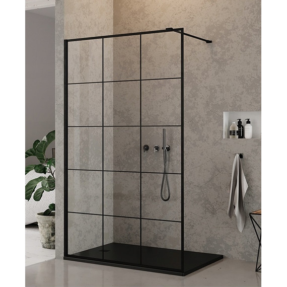 Душевая перегородка CeruttiSpa MUZA T80 80х195 см, чёрный/прозрачное - фото 