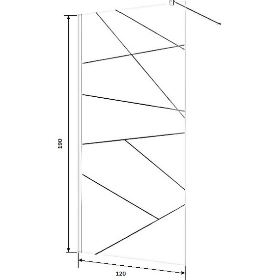 Душевая перегородка CeruttiSpa PICK T120 120х190 см (стекло 8 мм), хром/матовое - фото 7