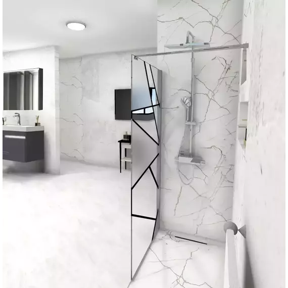 Душевая перегородка CeruttiSpa PICK T120 120х190 см (стекло 8 мм), хром/матовое - фото 2