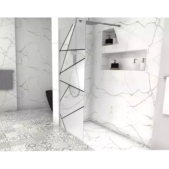 Душевая перегородка CeruttiSpa PICK T90 90х190 см (стекло 8 мм), хром/матовое - фото 3