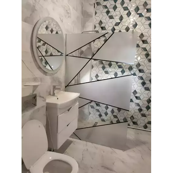 Душевая перегородка CeruttiSpa PICK T120 120х190 см (стекло 8 мм), хром/матовое - фото 4