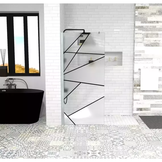 Душевая перегородка CeruttiSpa PICK T90 90х190 см (стекло 8 мм), хром/матовое - фото 5