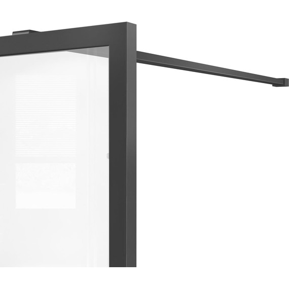 Душевая перегородка Vincea Walk in HC Art 80 см VSW-1HC800CFB (стекло 8 мм) с кронштейном в комплекте, чёрный матовый/прозрачное/матовое - фото 5