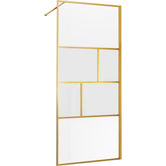 Душевая перегородка Vincea Walk in HC Art 120 см VSW-1HC120CFBG (стекло 8 мм) с кронштейном в комплекте, брашированное золото/прозрачное/матовое - фото 3