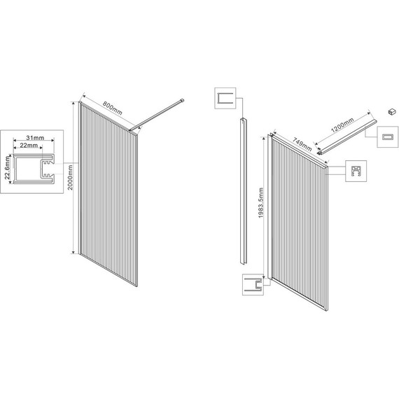 Душевая перегородка Vincea Walk in HP Art 80 см VSW-1HP800FLBG (стекло 8 мм) с кронштейном в комплекте, брашированное золото/матовое - фото 7