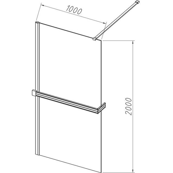 Душевая перегородка Vincea Walk in HR 100 см VSW-4HR100CGB (стекло 8 мм) с кронштейном в комплекте, чёрный матовый/тонированное - фото 3