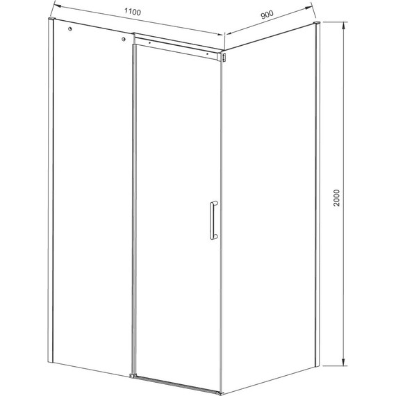 Душевое ограждение Vincea Dice 110x90 см VSR-4D9011CLB (стекло 8 мм) чёрный/прозрачное - фото 4