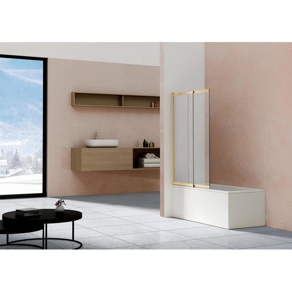 Шторка для ванны Vincea VSB-1E 100 см VSB-1E100CLG, золото/прозрачное - фото 2