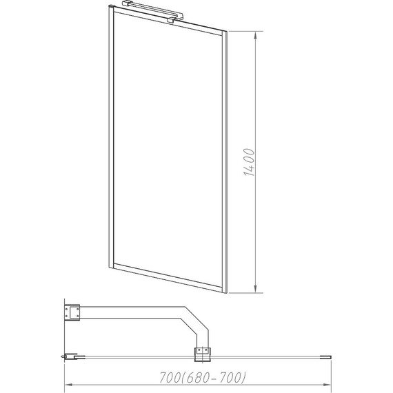 Шторка для ванны Vincea 70 см VSB-41700FLB, чёрный/узор - фото 3