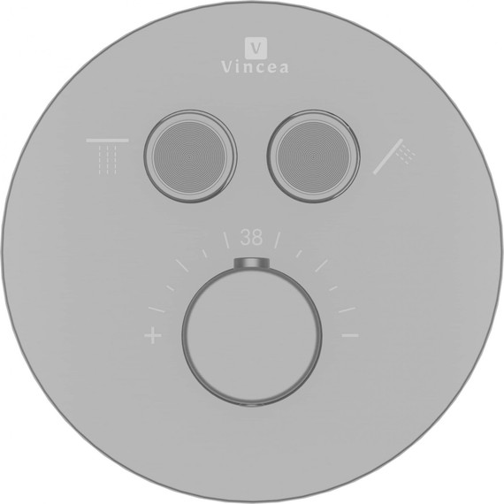 Душевая система для душа с термостатом Vincea Inspire VSFW-3I22MT5GM, вороненая сталь - фото 9