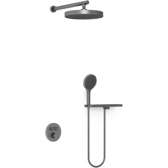 Душевая система для душа с термостатом Vincea Inspire VSFW-3I22MT2RGM, вороненая сталь - фото 2