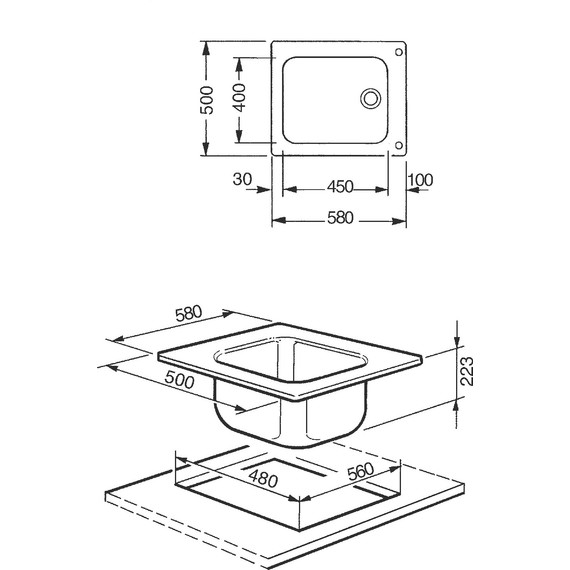Кухонная мойка Smeg VS45-P3 50, 0,7 мм нержавеющая сталь - фото 3