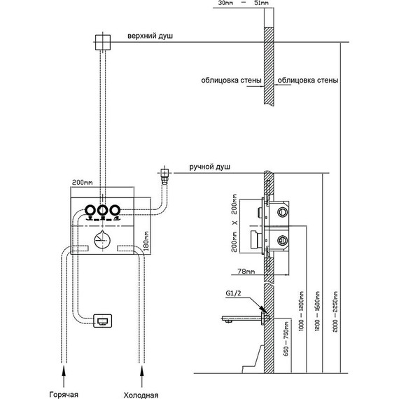 Смеситель для душа Vincea VSCV-431GM (со скрытой частью) вороненная сталь - фото 3