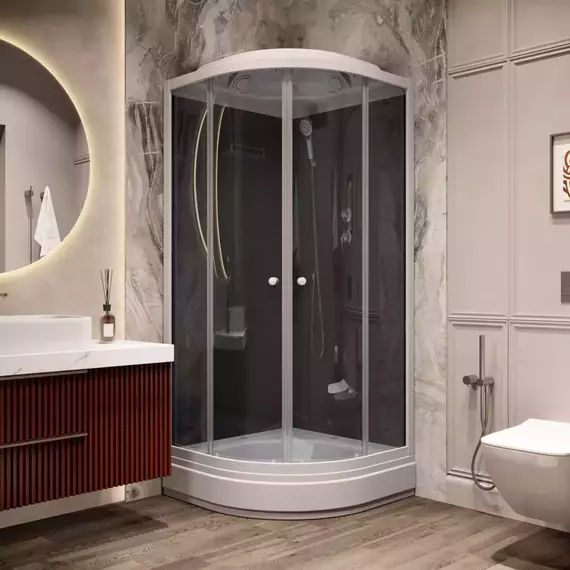 Душевая кабина Parly Classic 100х100 см CM101, белый/тонированное - фото 