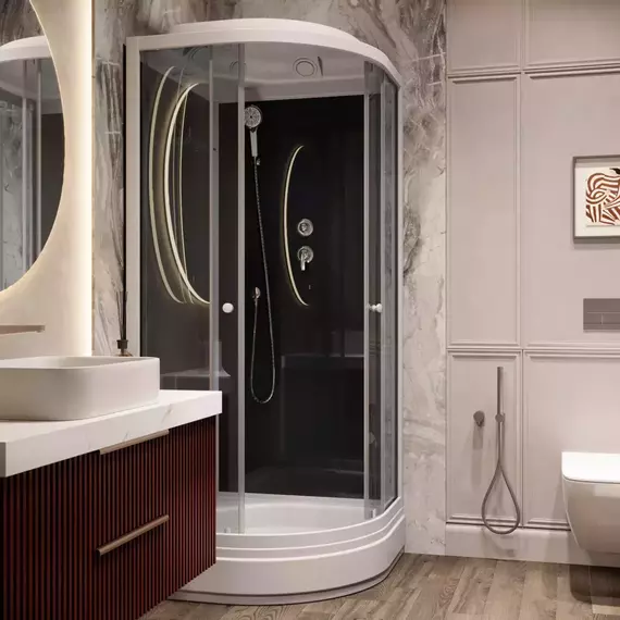 Душевая кабина Parly Classic 85х85 см CM86, белый/тонированное - фото 3