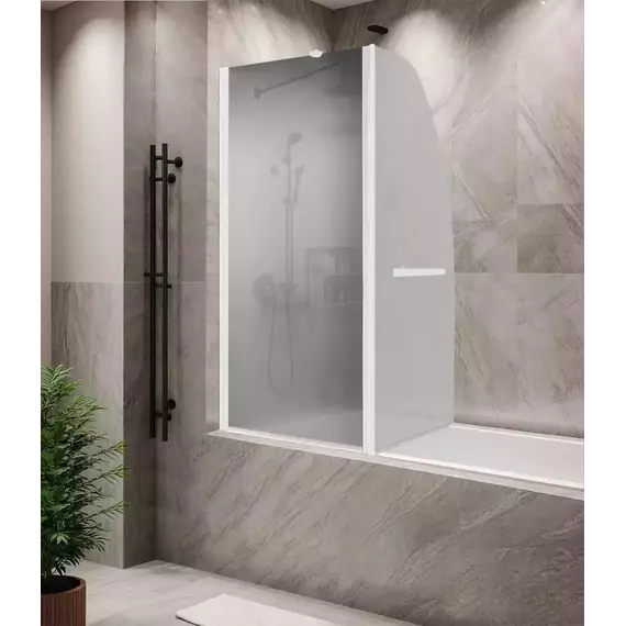 Шторка для ванны Parly 120 см F03F, белый/матовое - фото 