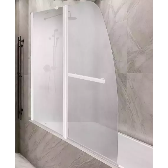 Шторка для ванны Parly 120 см F03F, белый/матовое - фото 2